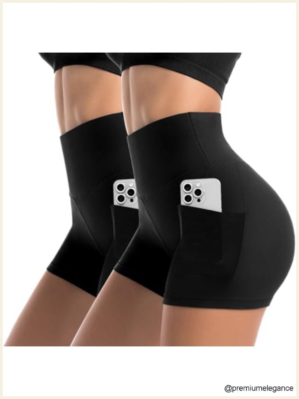 High Waist Biker Shorts for Women with Pockets 4" 2 Pack Athletic Yoga